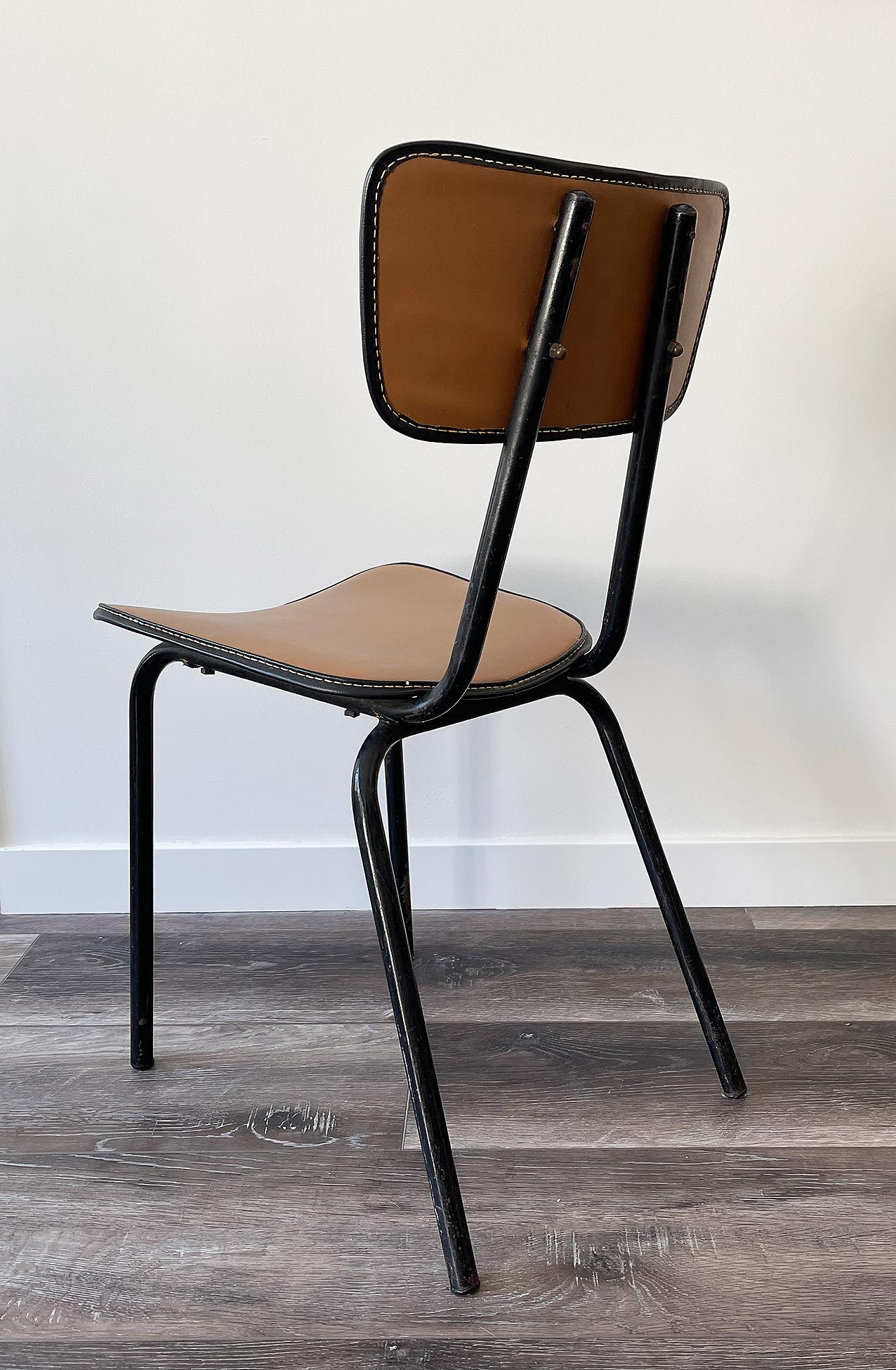 Metal Jacques Adnet, Original Chair, 1955 For Sale