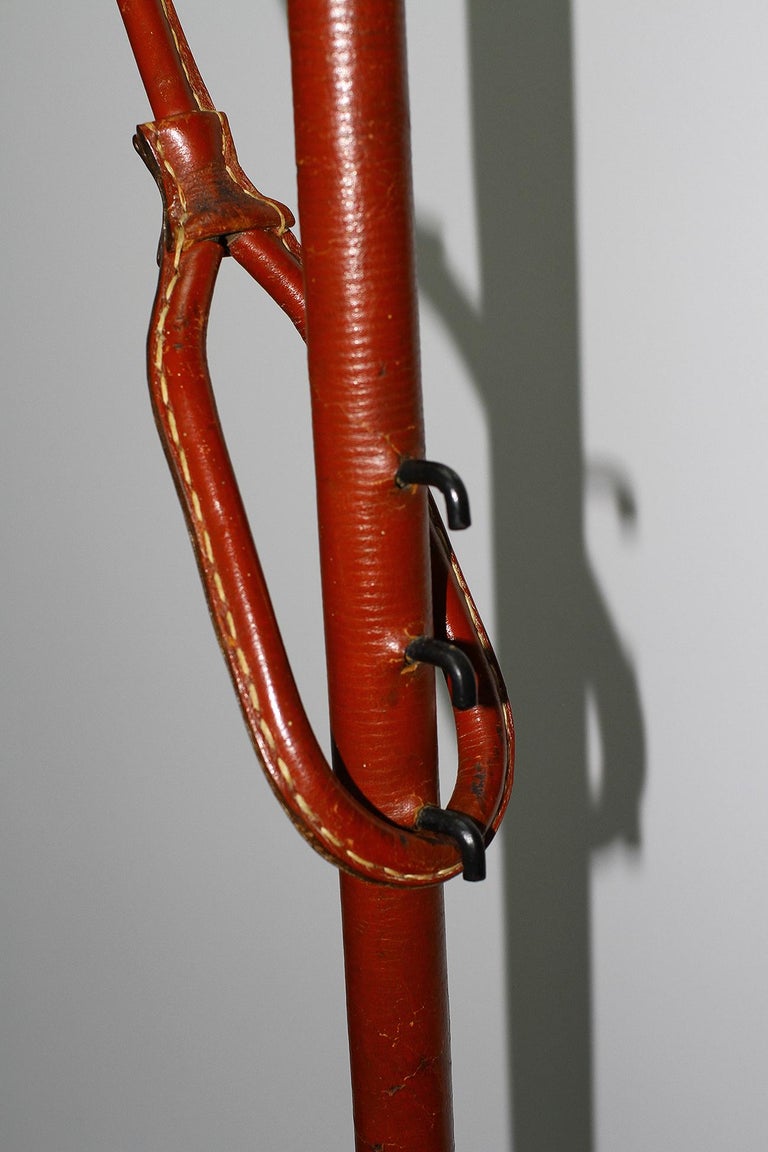 Jacques Adnet Original Leather Floor Lamp For Sale at 1stdibs