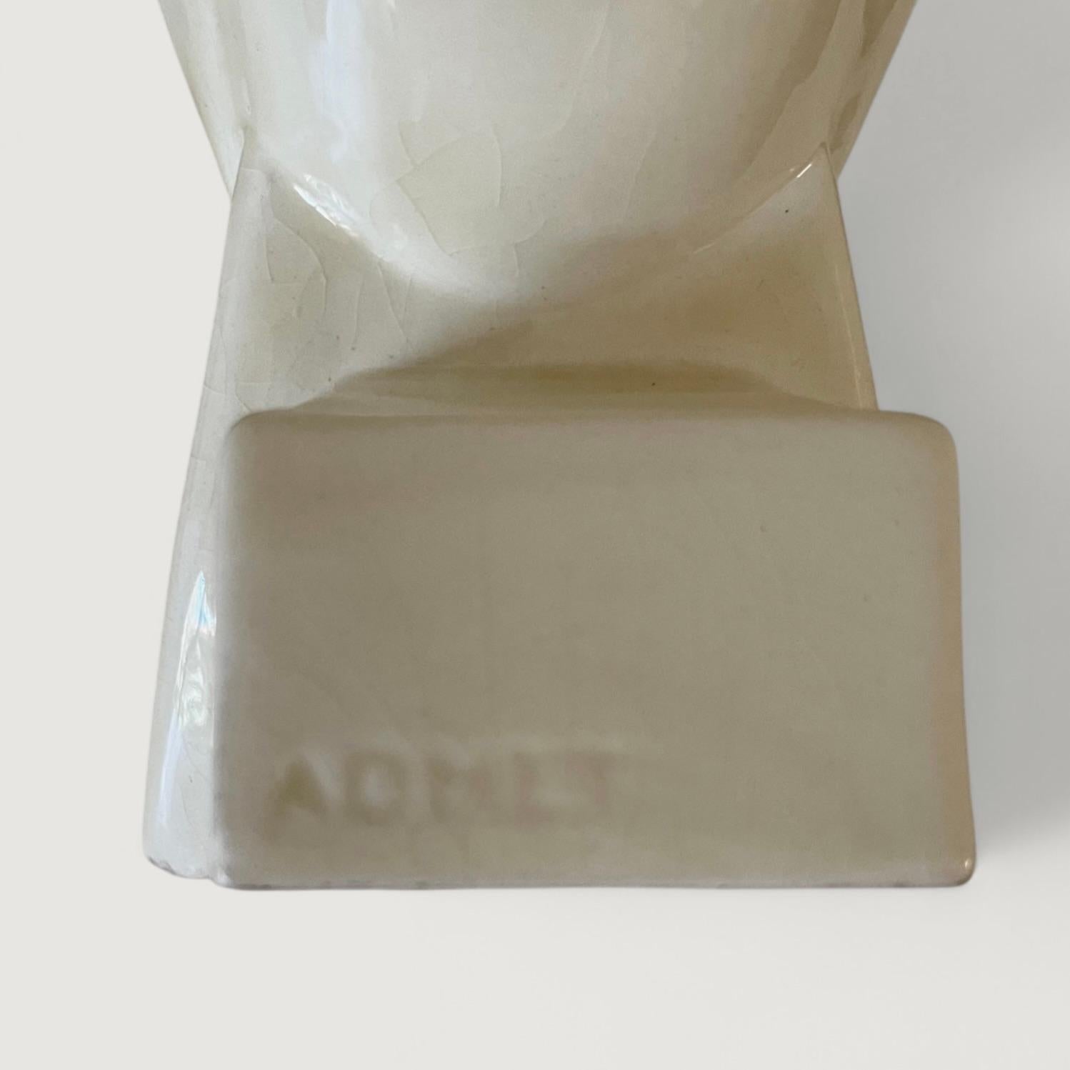 Metà XX secolo Jacques Adnet Coppia di colombe in ceramica 1930 circa in vendita