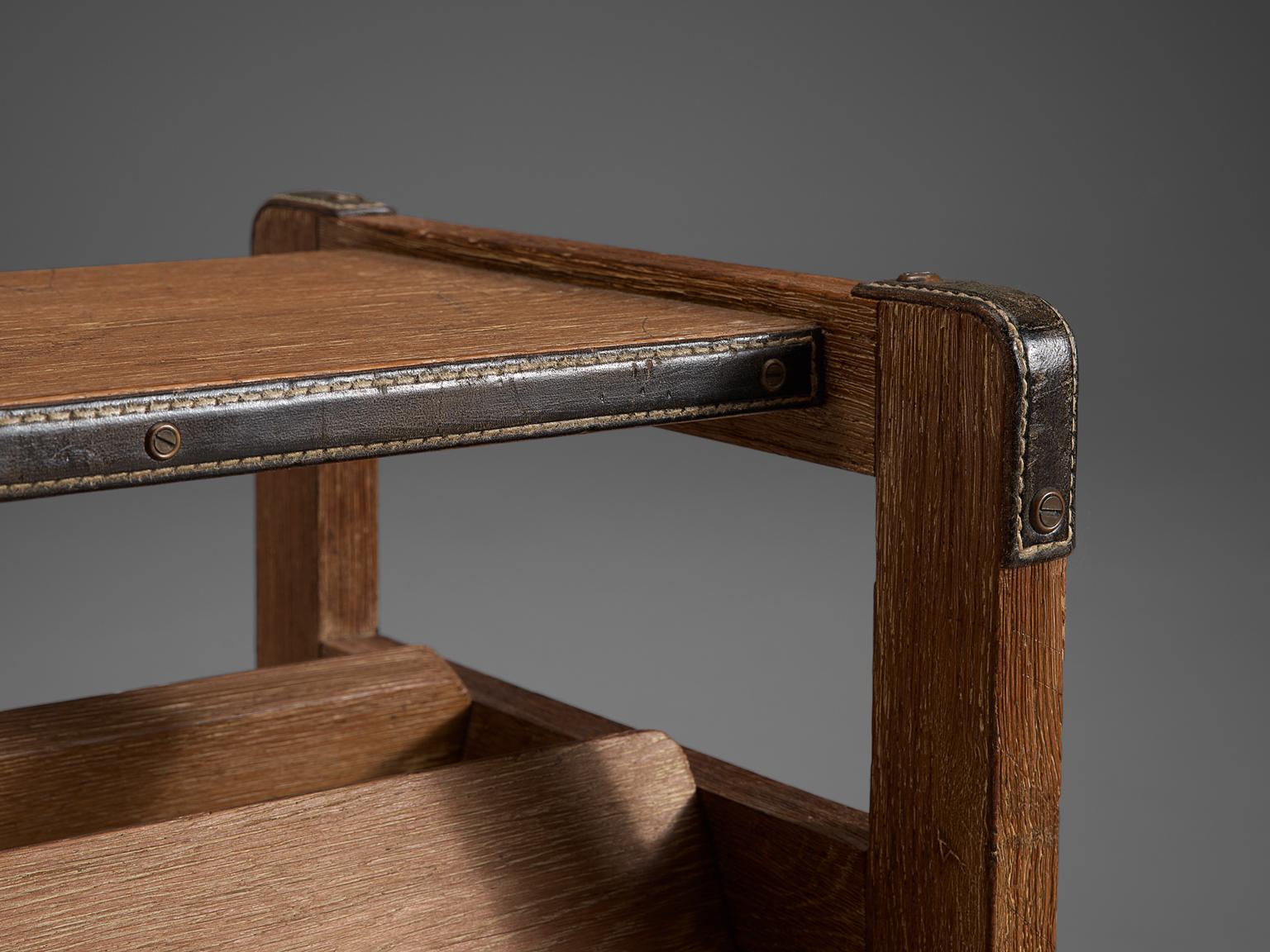 Jacques Adnet Pair of Magazine Stands in Oak 3