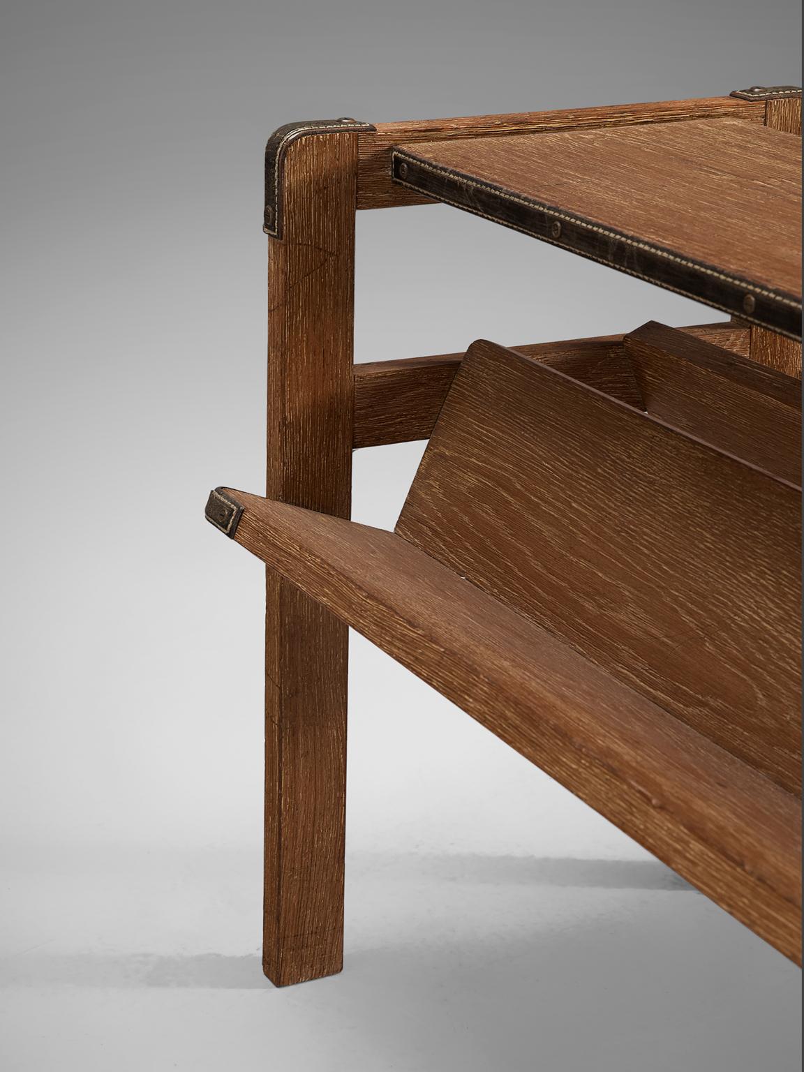 Jacques Adnet Pair of Magazine Stands in Oak 1