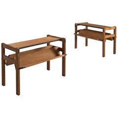 Jacques Adnet Pair of Magazine Stands in Oak