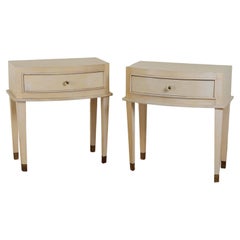 Jacques Adnet Pair of Parchment Side Tables