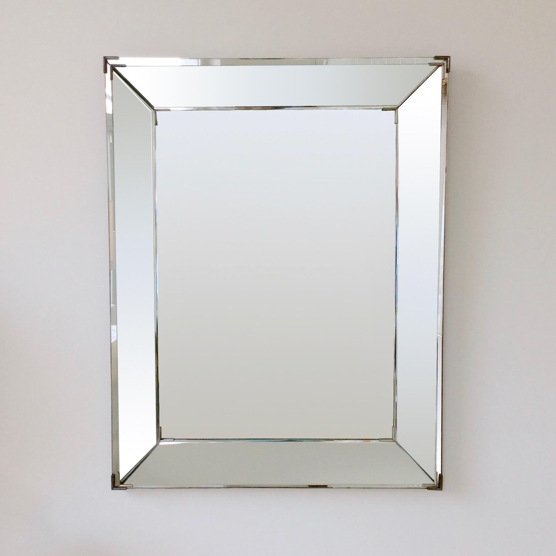 Jacques Adnet Parcloses Wall Mirror, circa 1940, France 6