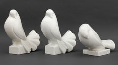 Jacques Adnet Porcelain Dove Sculptures, 3
