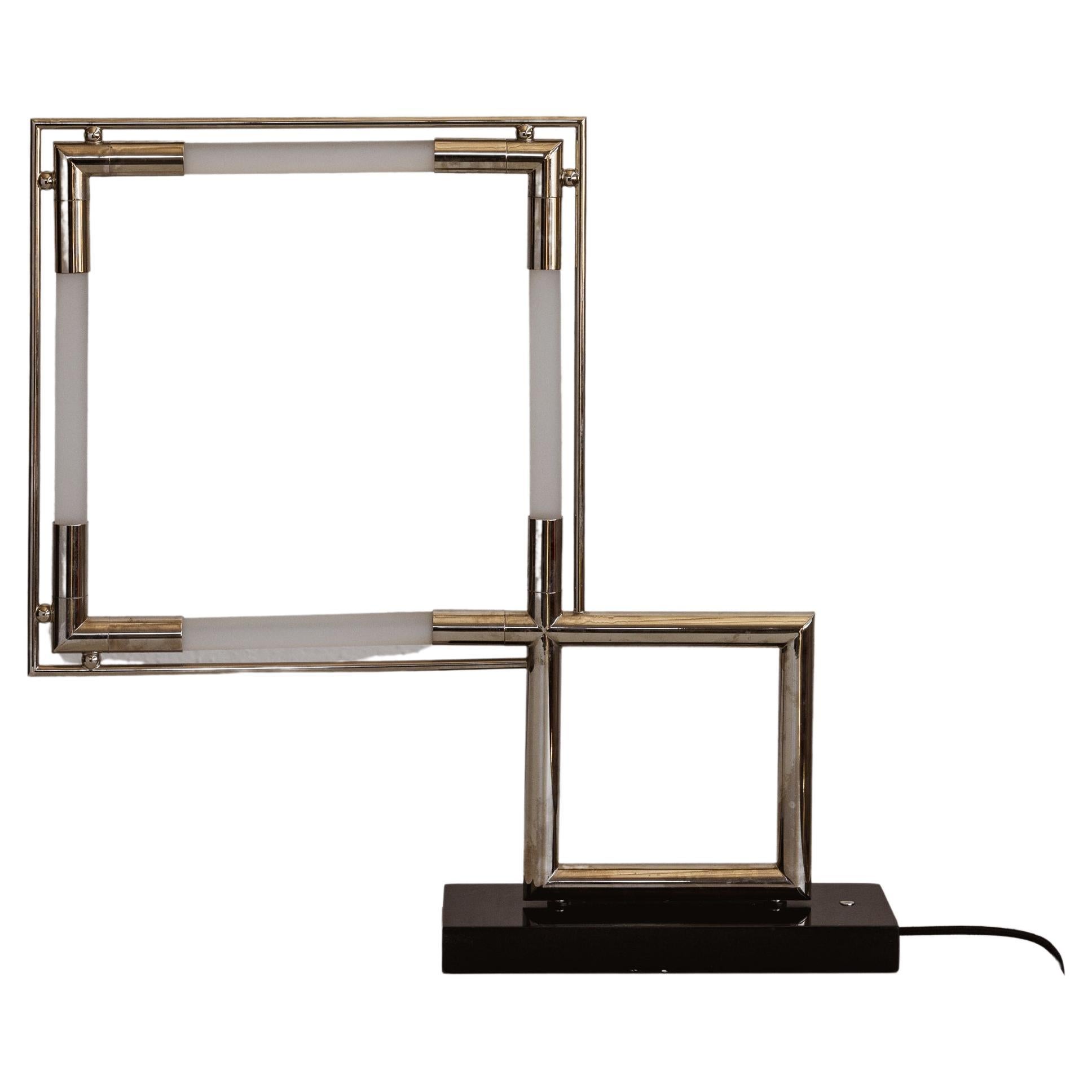 Jacques Adnet "Quadro" Tischleuchte für Lumen Center Italia, 1929 im Angebot