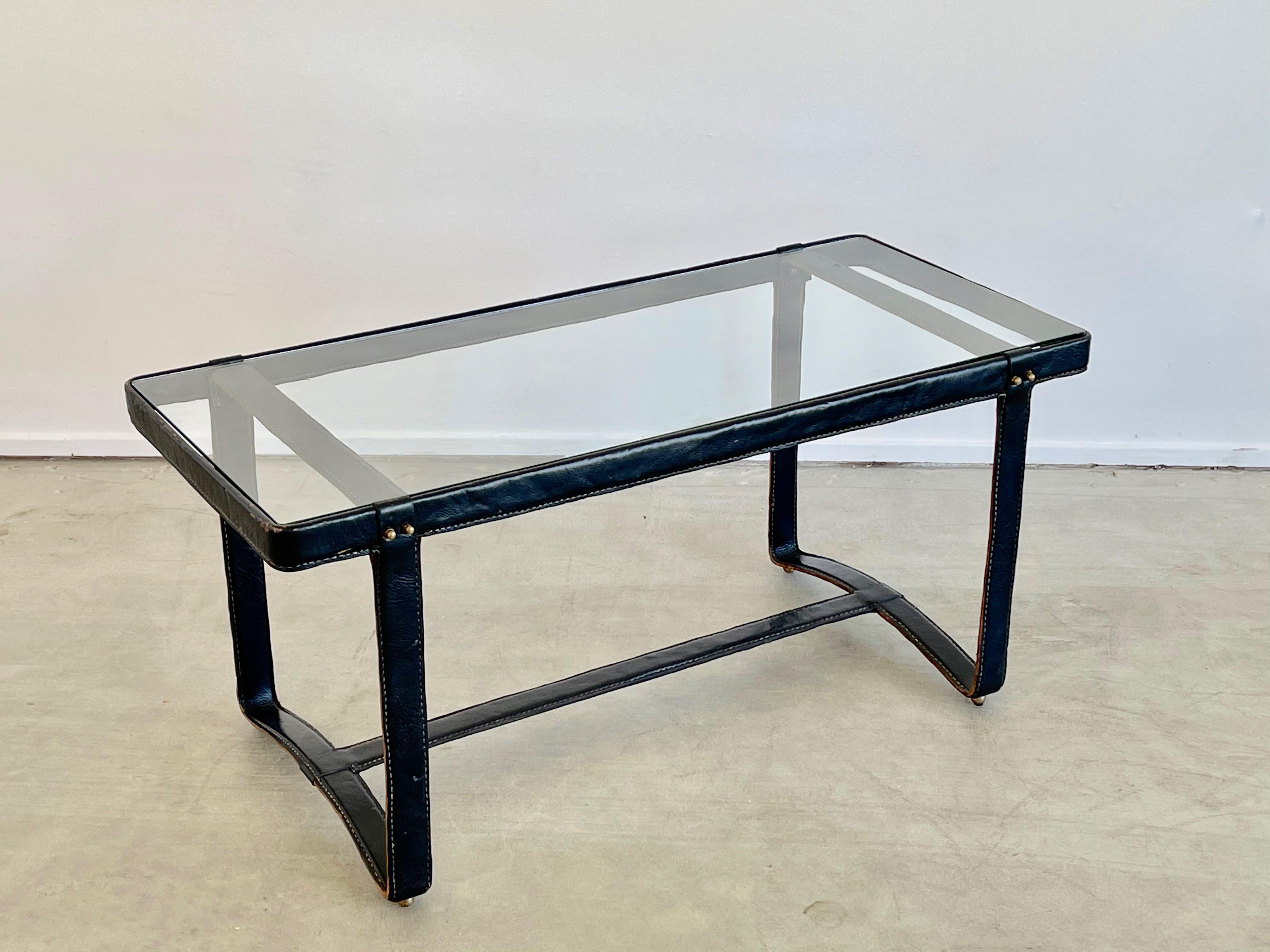 French Jacques Adnet Rectangular Coffee Table