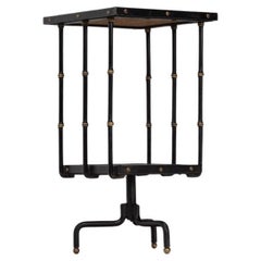 Jacques Adnet revolving side table France 1950s Jacques Adnet revolving side table France 1950s