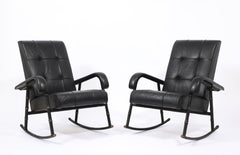 Jacques Adnet Rocking Chairs, France, 1950's