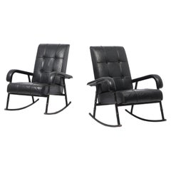 Jacques Adnet Rocking Chairs, France, 1950's