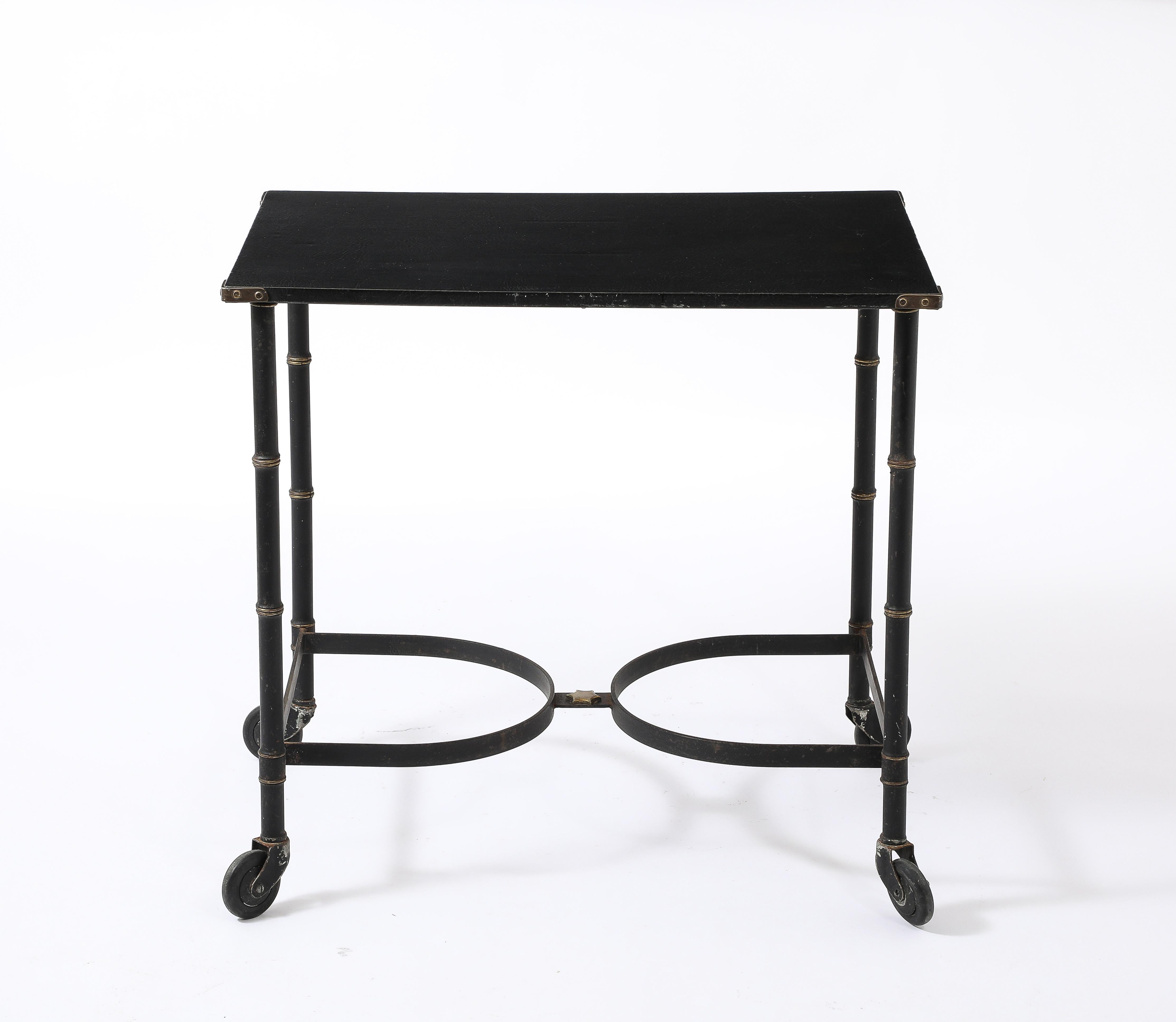 Jacques Adnet Rolling Serving Table, France 1950's For Sale 4