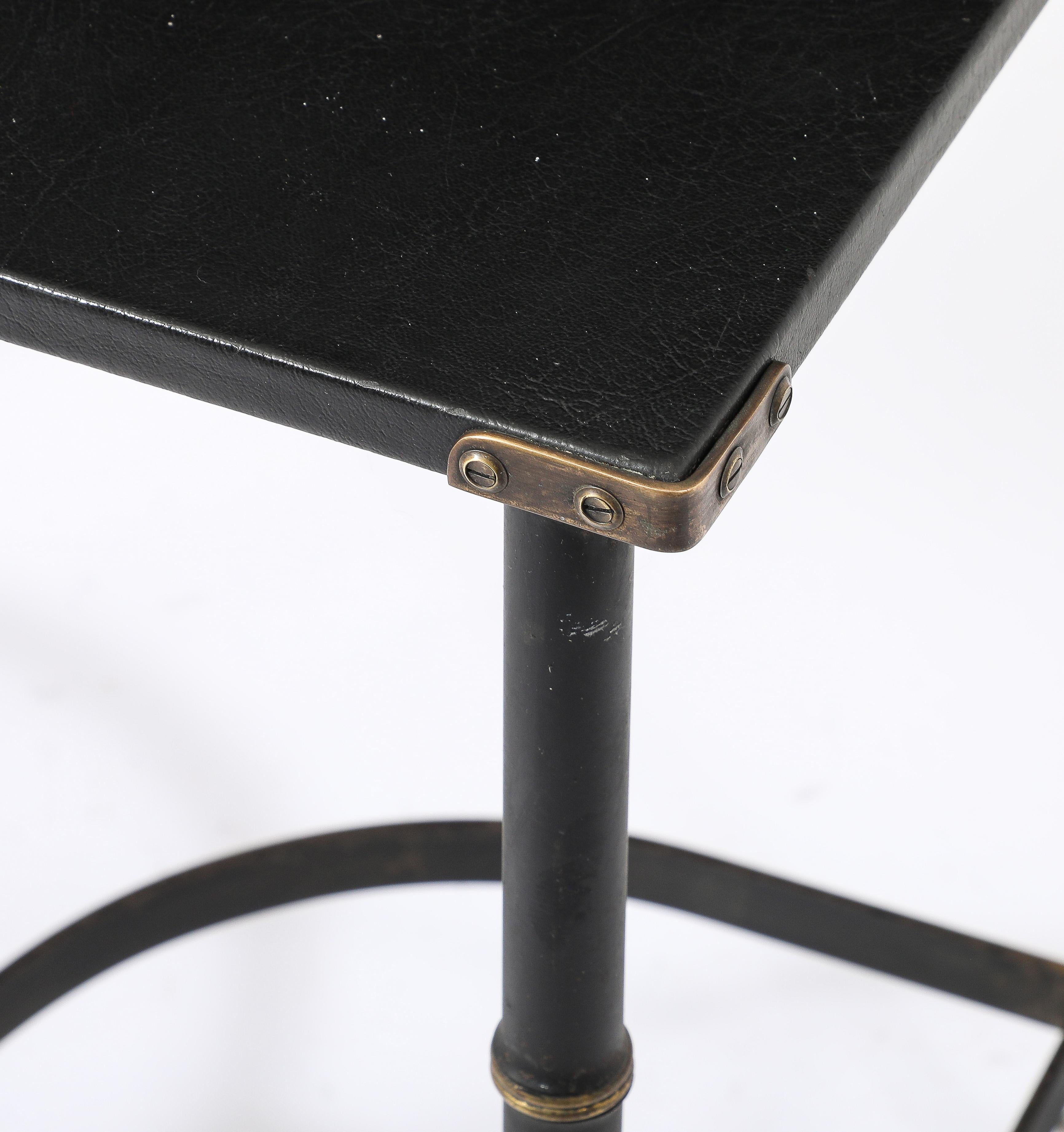 French Jacques Adnet Rolling Serving Table, France 1950's For Sale