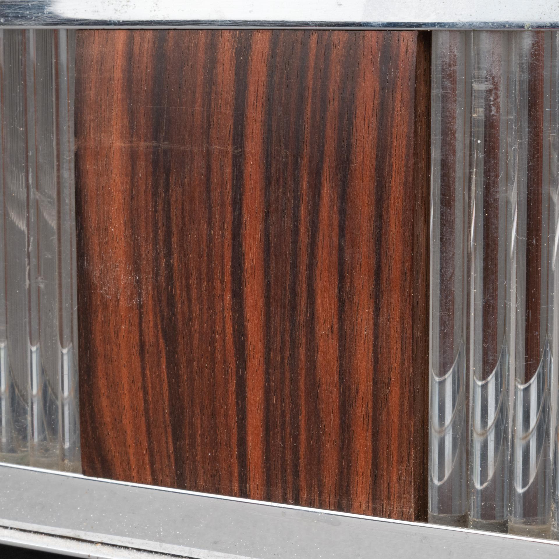 Jacques Adnet : Caja modernista de palisandro, cristal y metal cromado - C.1930-40 2