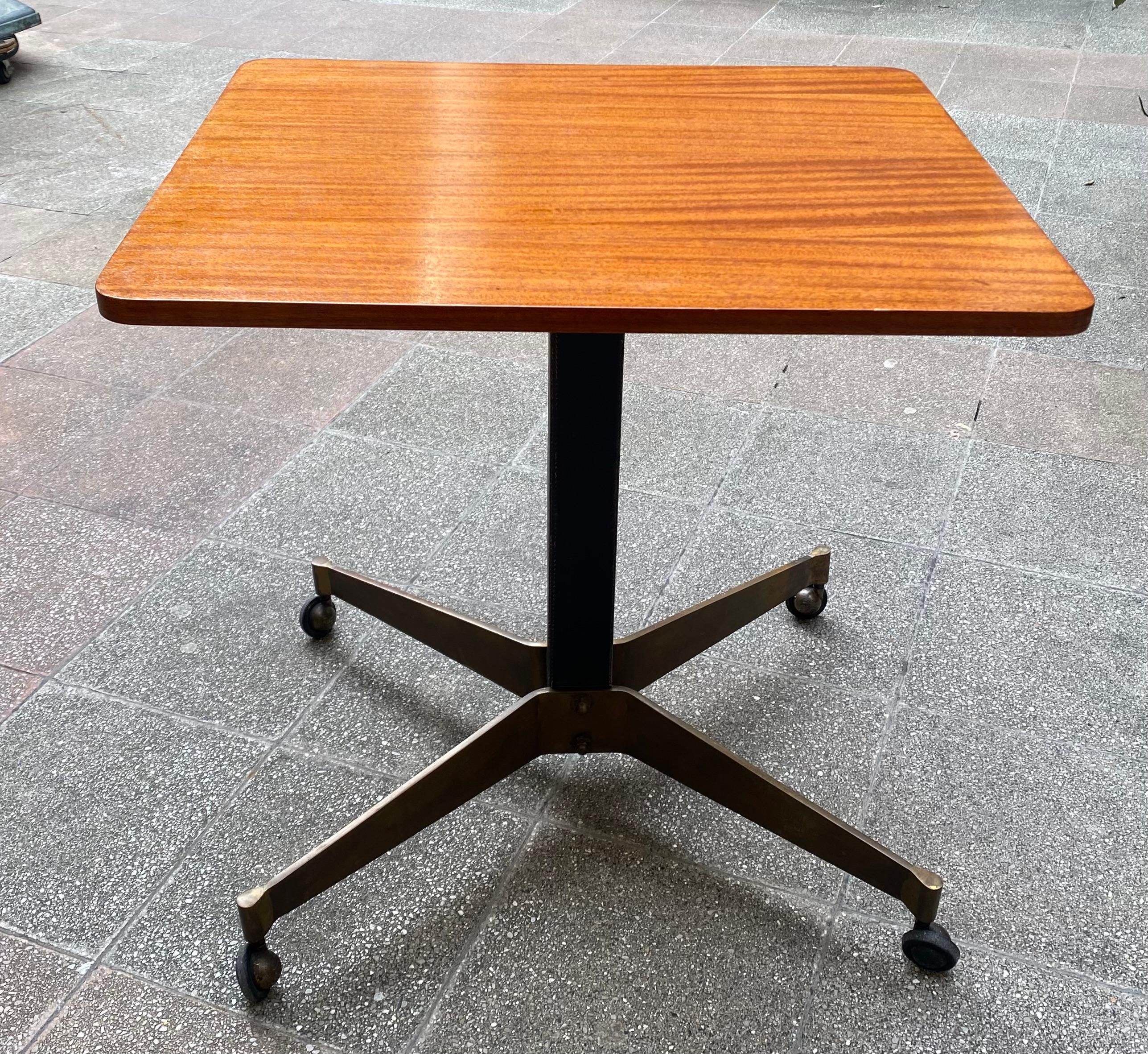 Modern Jacques Adnet Rosewood Pedestal Table, 1950s