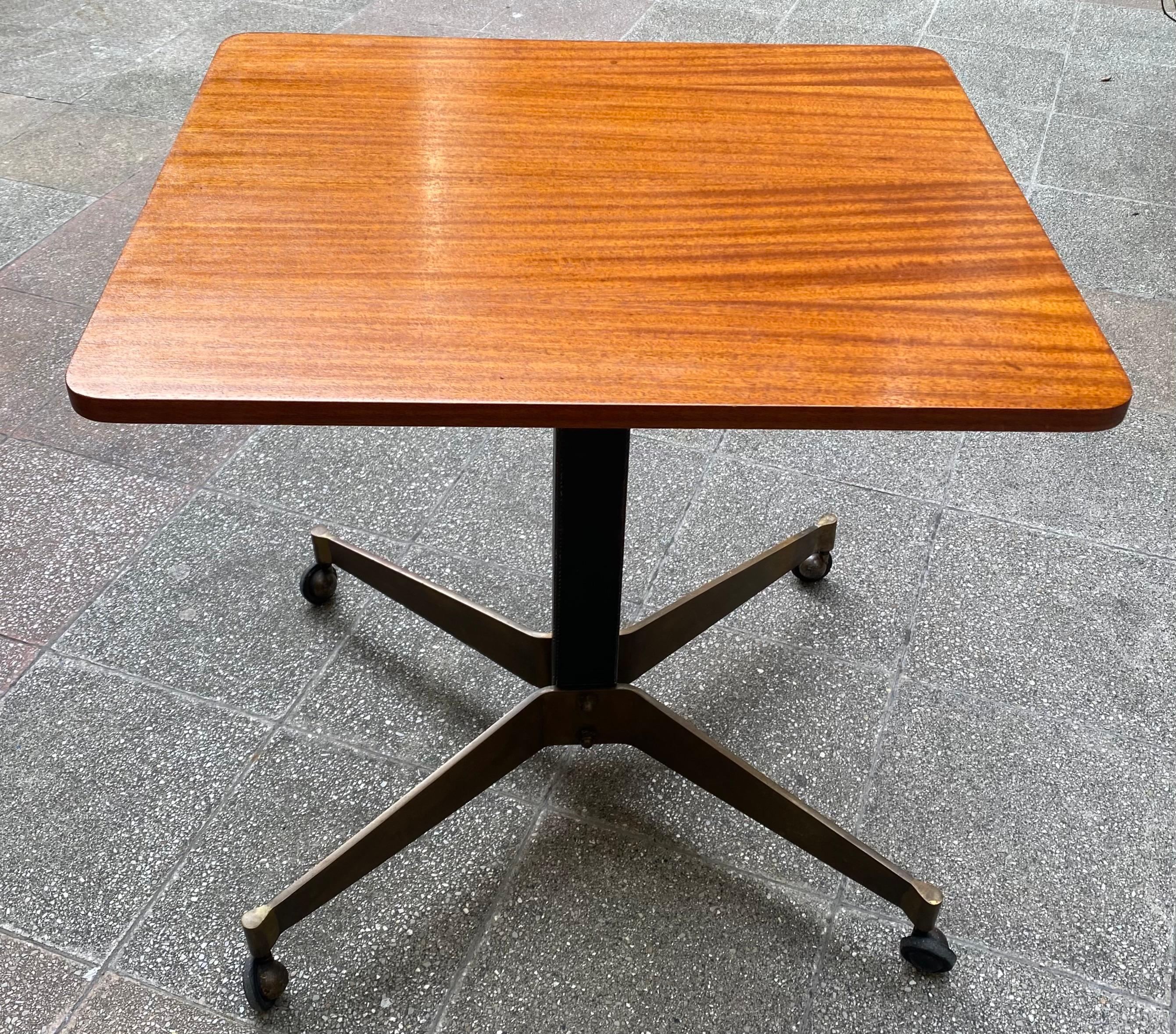French Jacques Adnet Rosewood Pedestal Table, 1950s