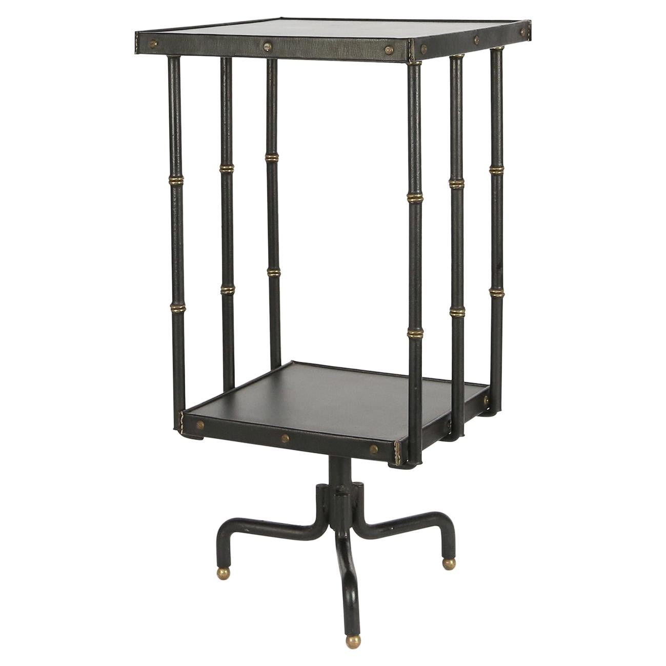 Jacques Adnet Rotating Side or Book Table, France, 1950s