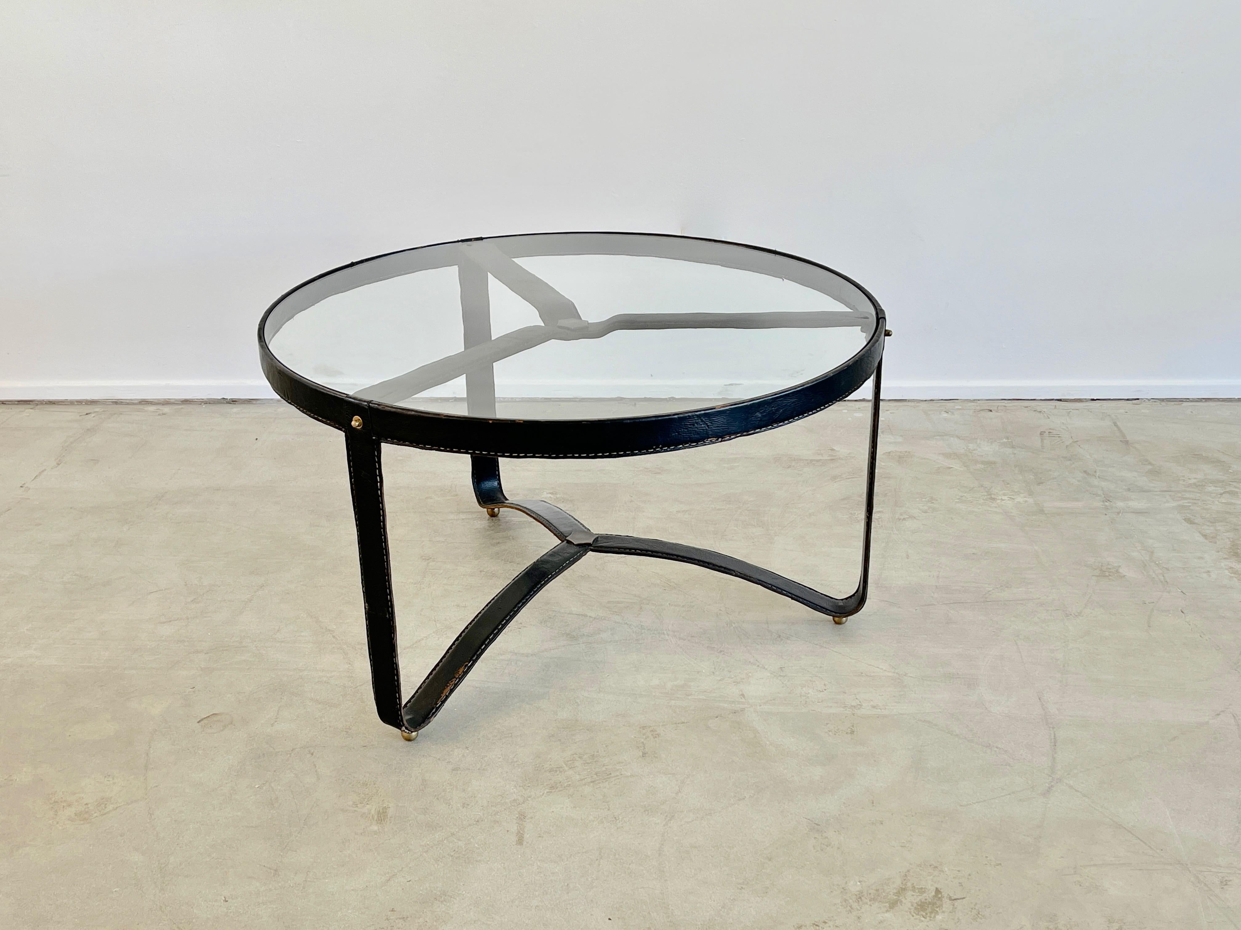 Jacques Adnet Round Coffee Table 1