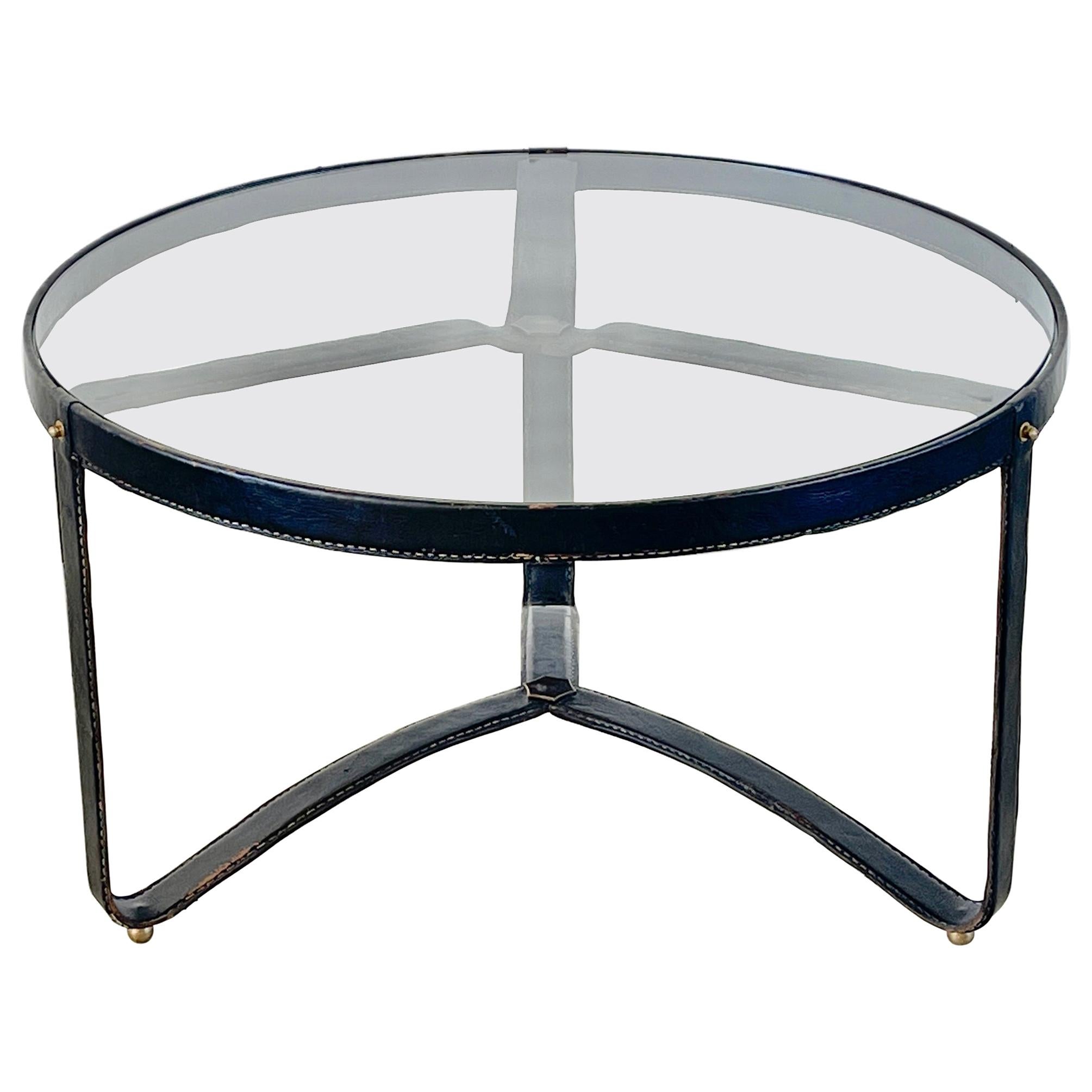 Jacques Adnet Round Coffee Table