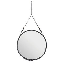 Jacques Adnet Round Wall Mirror for Hermès