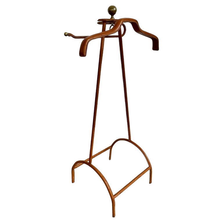 Jacques Saddle Leather and Brass Valet, 1950s For Sale at 1stDibs