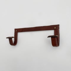 Jacques Adnet Saddle Leather Wrapped Coat Rack