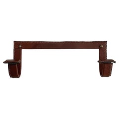 Jacques Adnet Saddle Leather Wrapped Coat Rack
