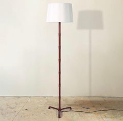 Jacques Adnet Scarlet Leather Floor Lamp