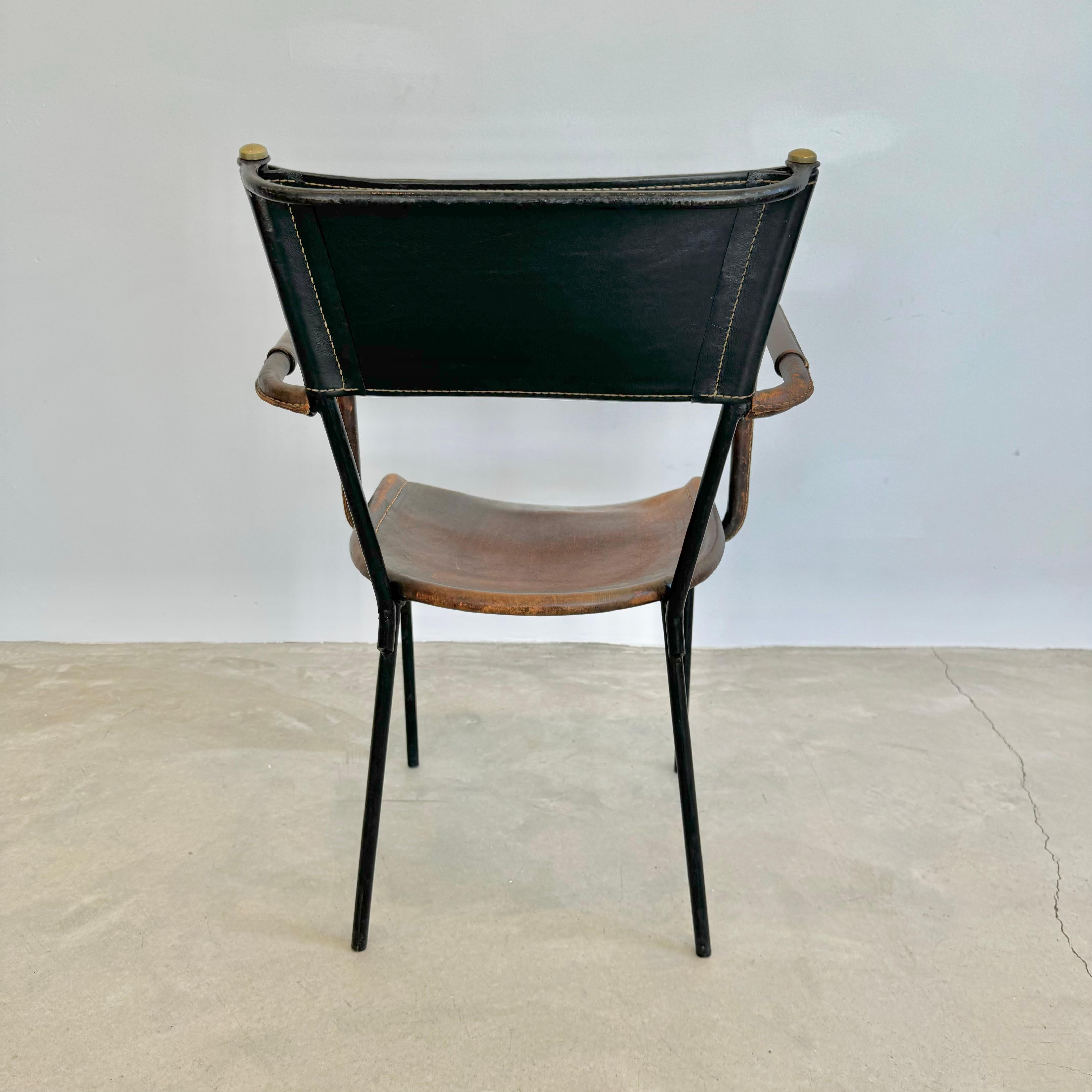 Jacques Adnet Sculptural Leather Armchair, 1950s France For Sale 5