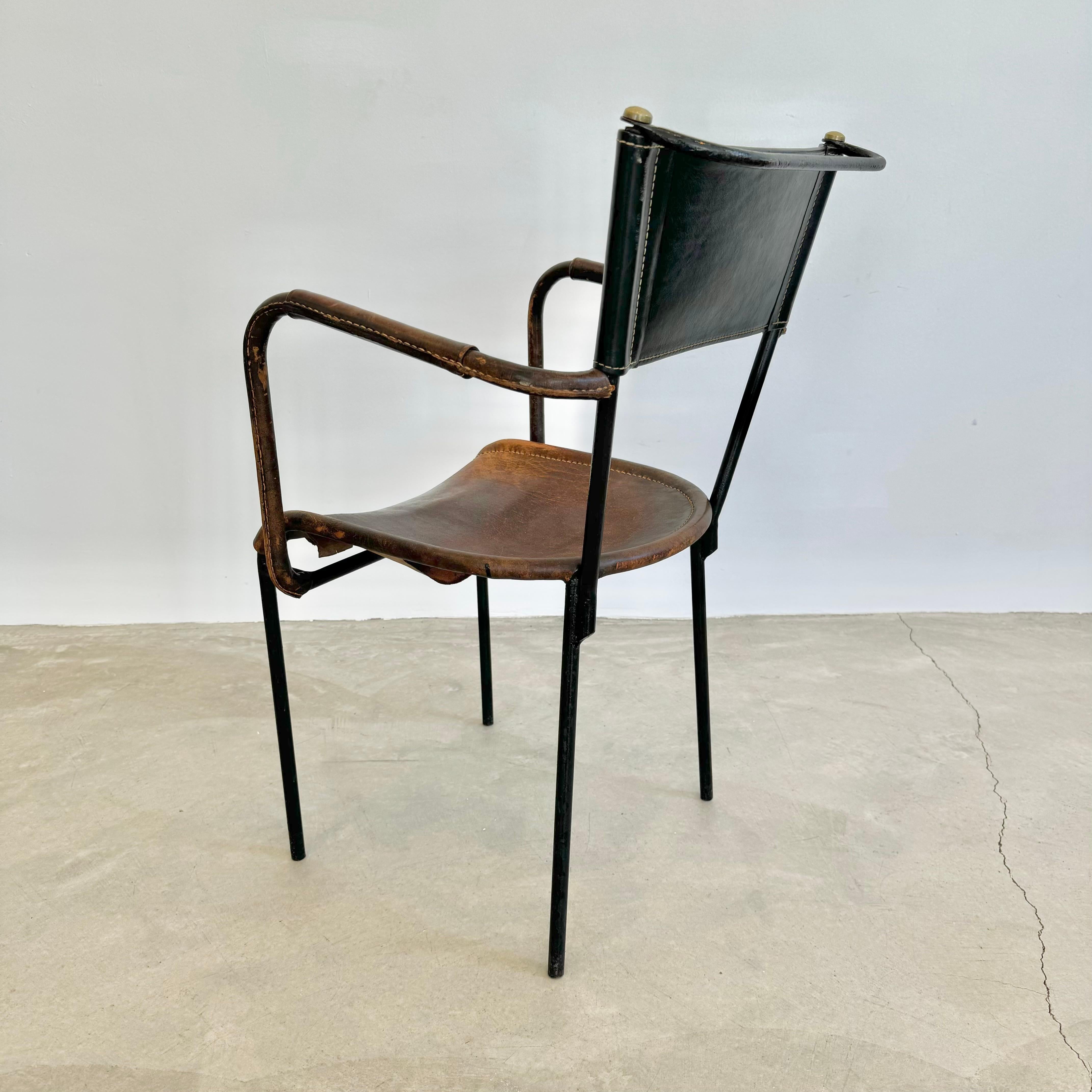 Jacques Adnet Sculptural Leather Armchair, 1950s France For Sale 6