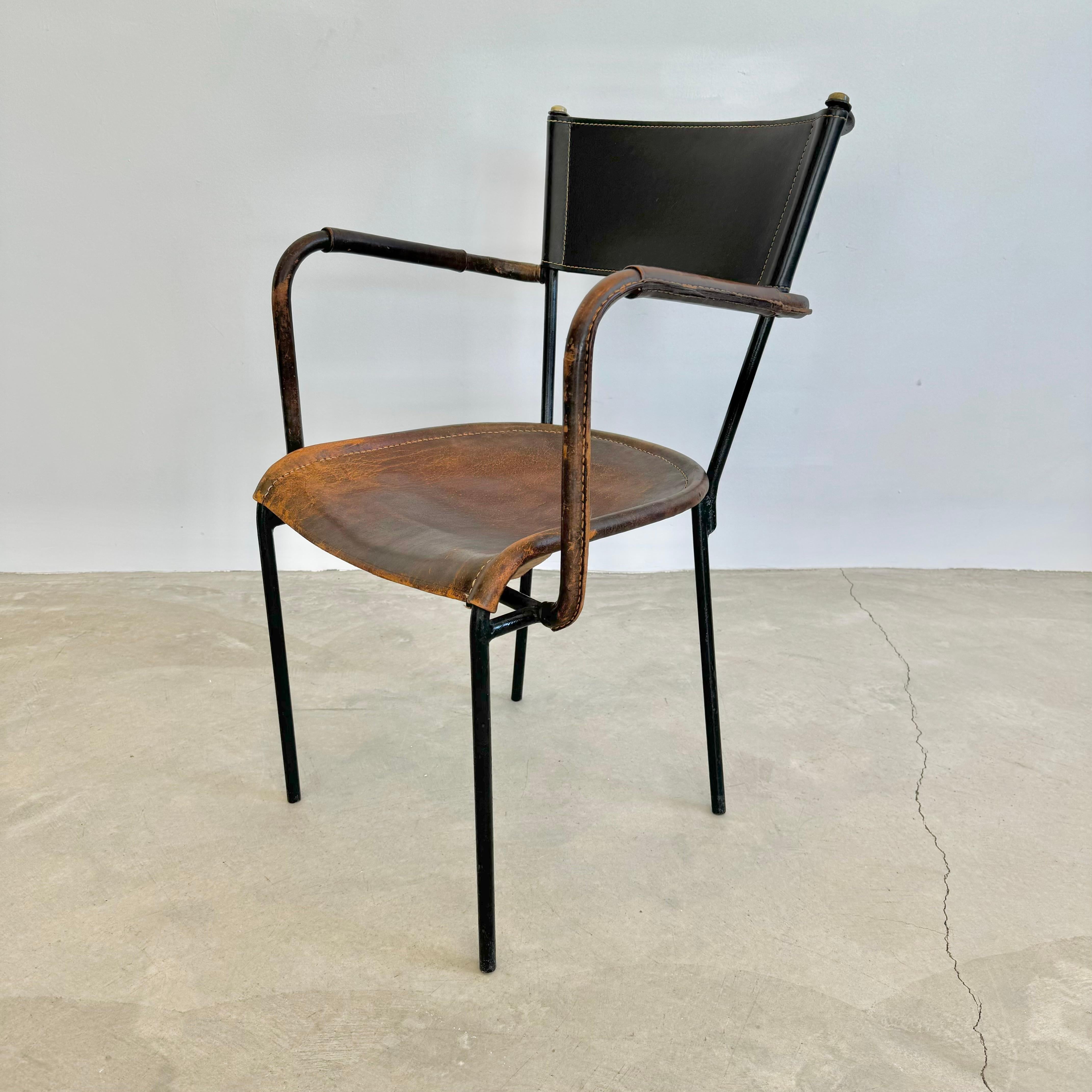 Jacques Adnet Sculptural Leather Armchair, 1950s France For Sale 10