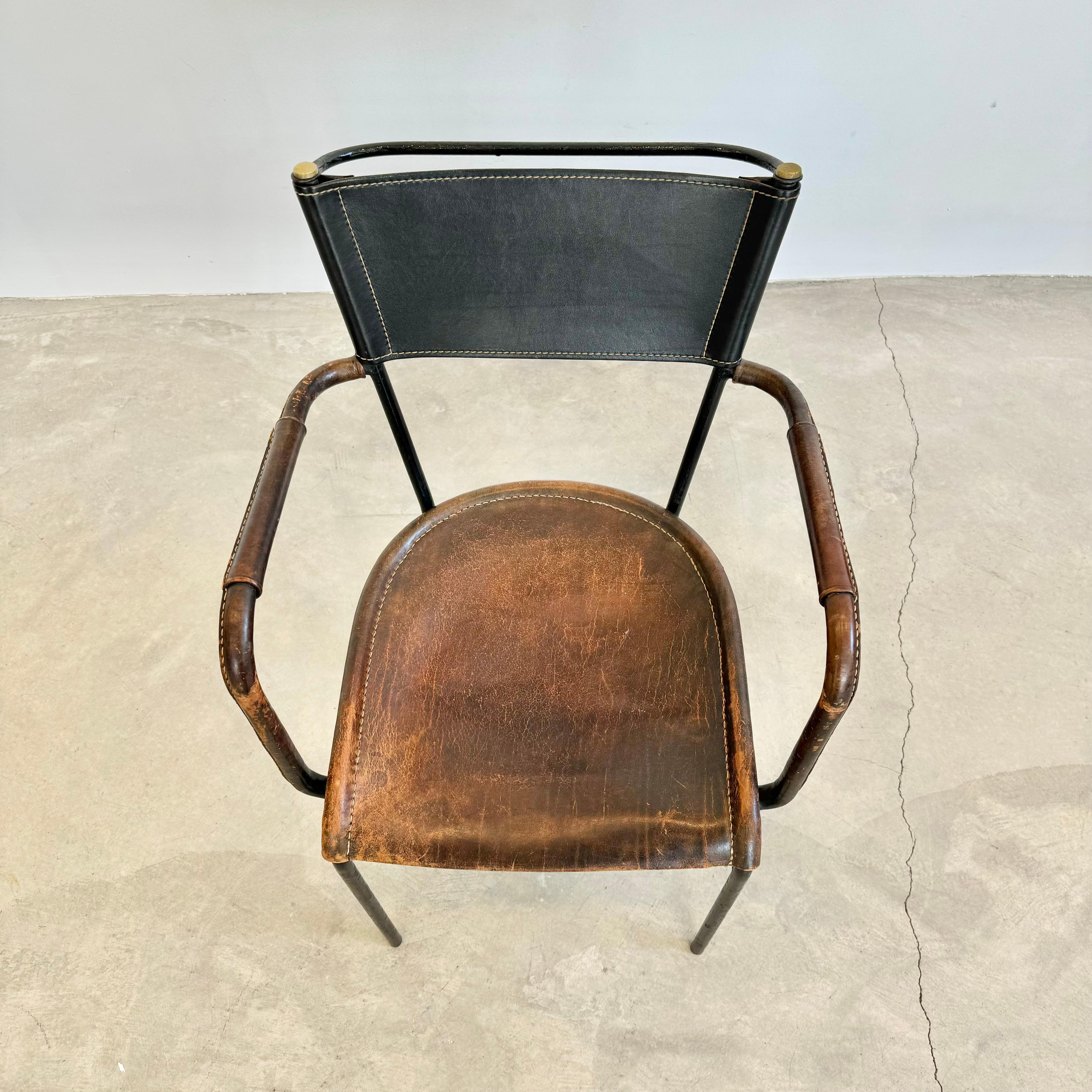 Jacques Adnet Sculptural Leather Armchair, 1950s France For Sale 11
