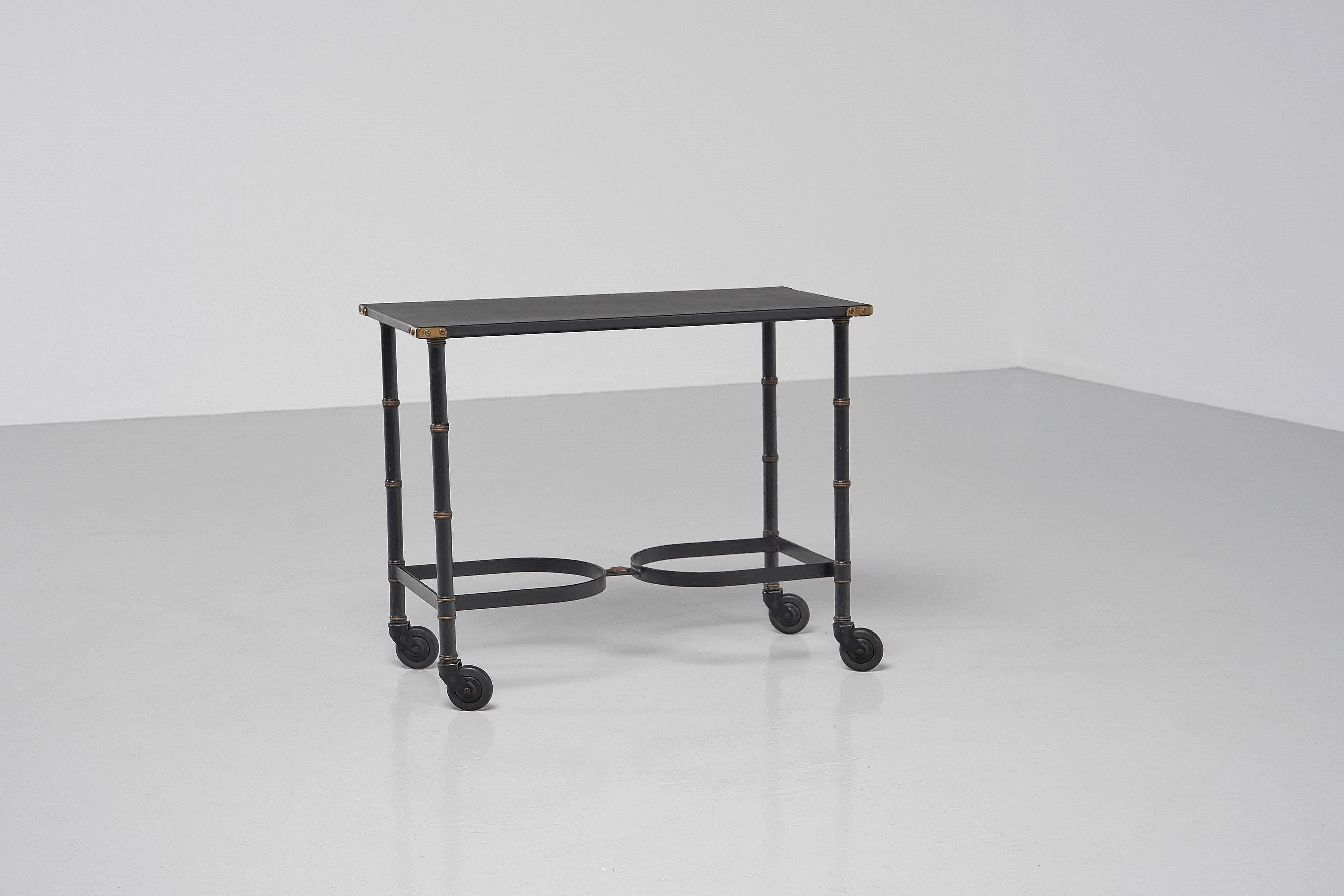 French Jacques Adnet Serving Trolley, France, 1950s For Sale