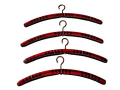 Jacques Adnet Leather and Tweed Hangers