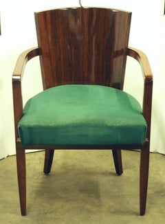 Jacques Adnet Set of Six Rosewood Armchairs