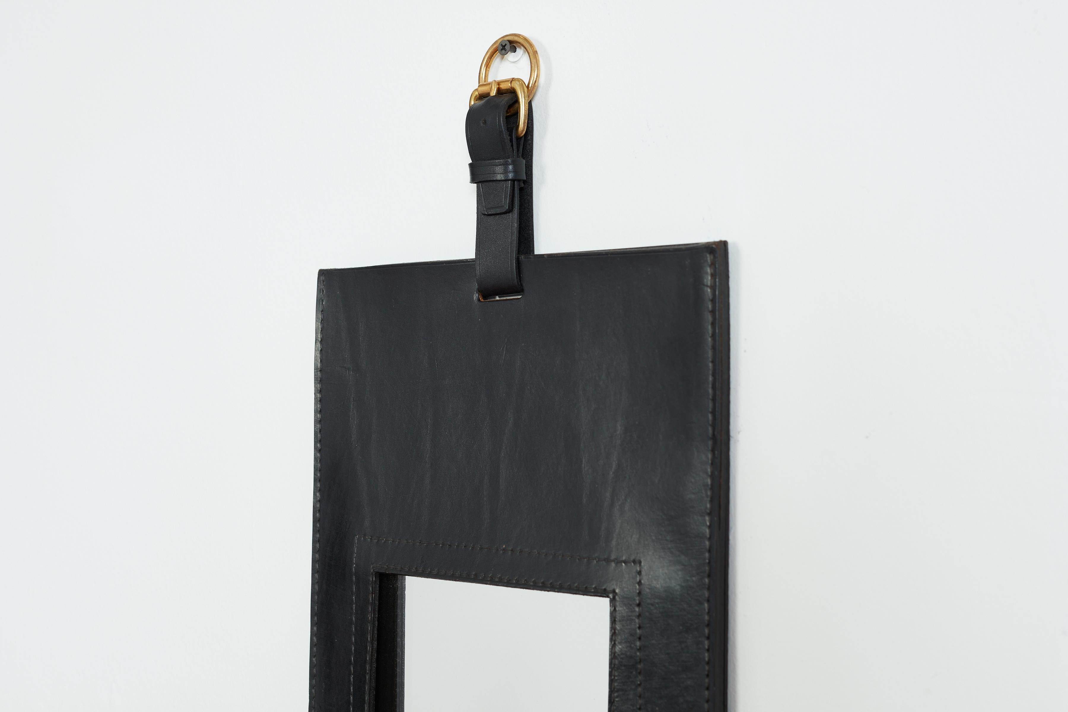 Jacques Adnet Shelf and Mirror For Sale 5