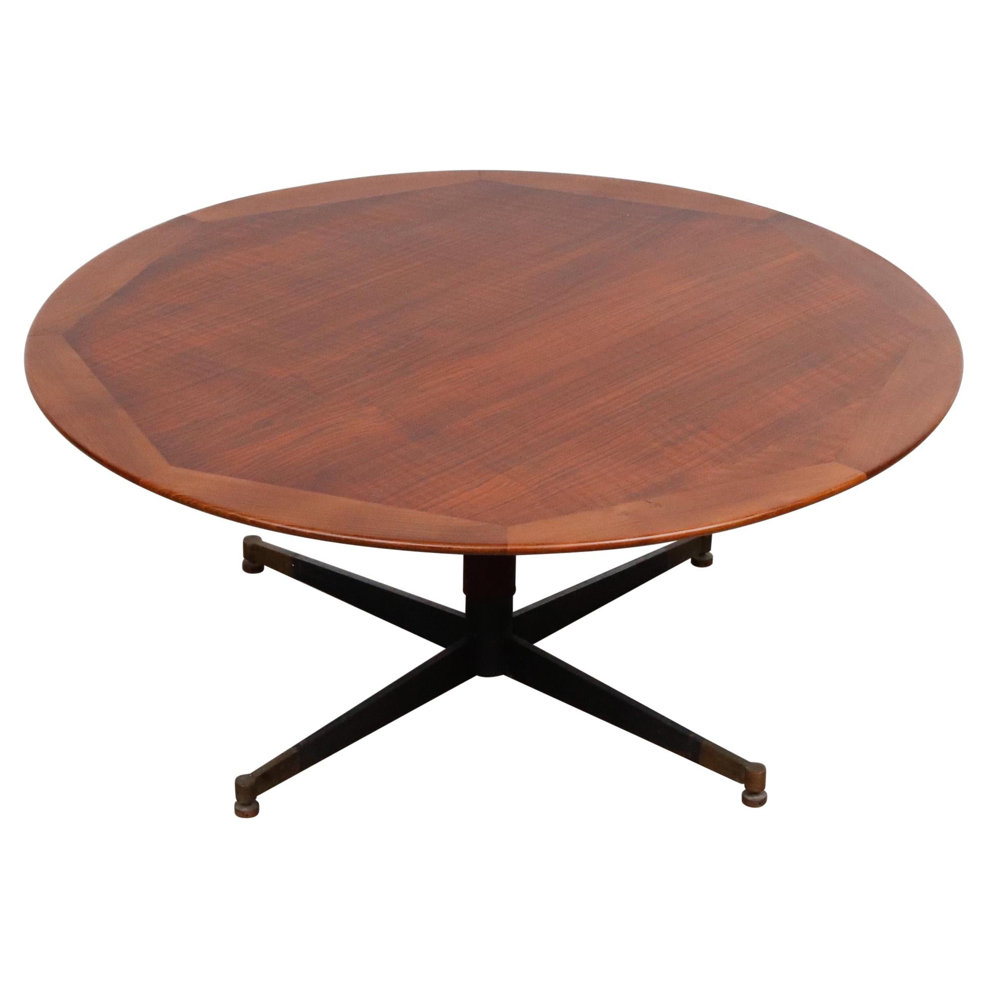 Jacques Adnet attributed Side or Coffee Table with Leather Wrapped Pedestal Base