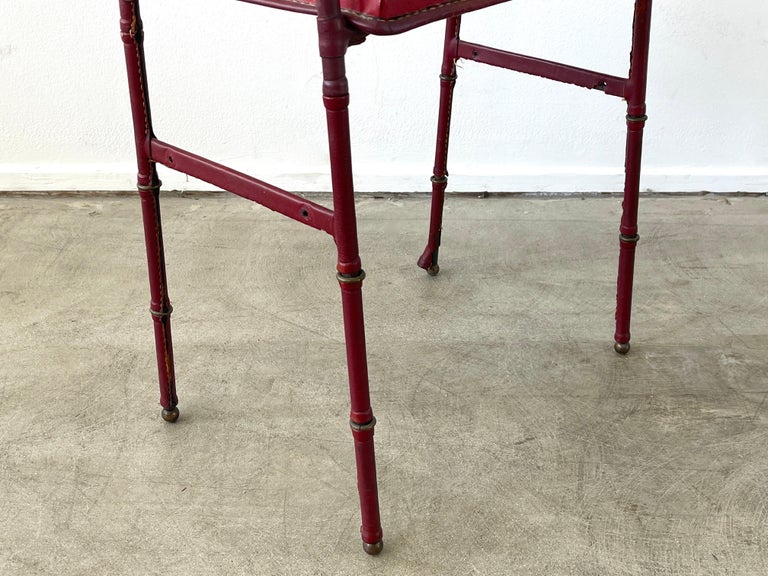 French Jacques Adnet Side Table For Sale