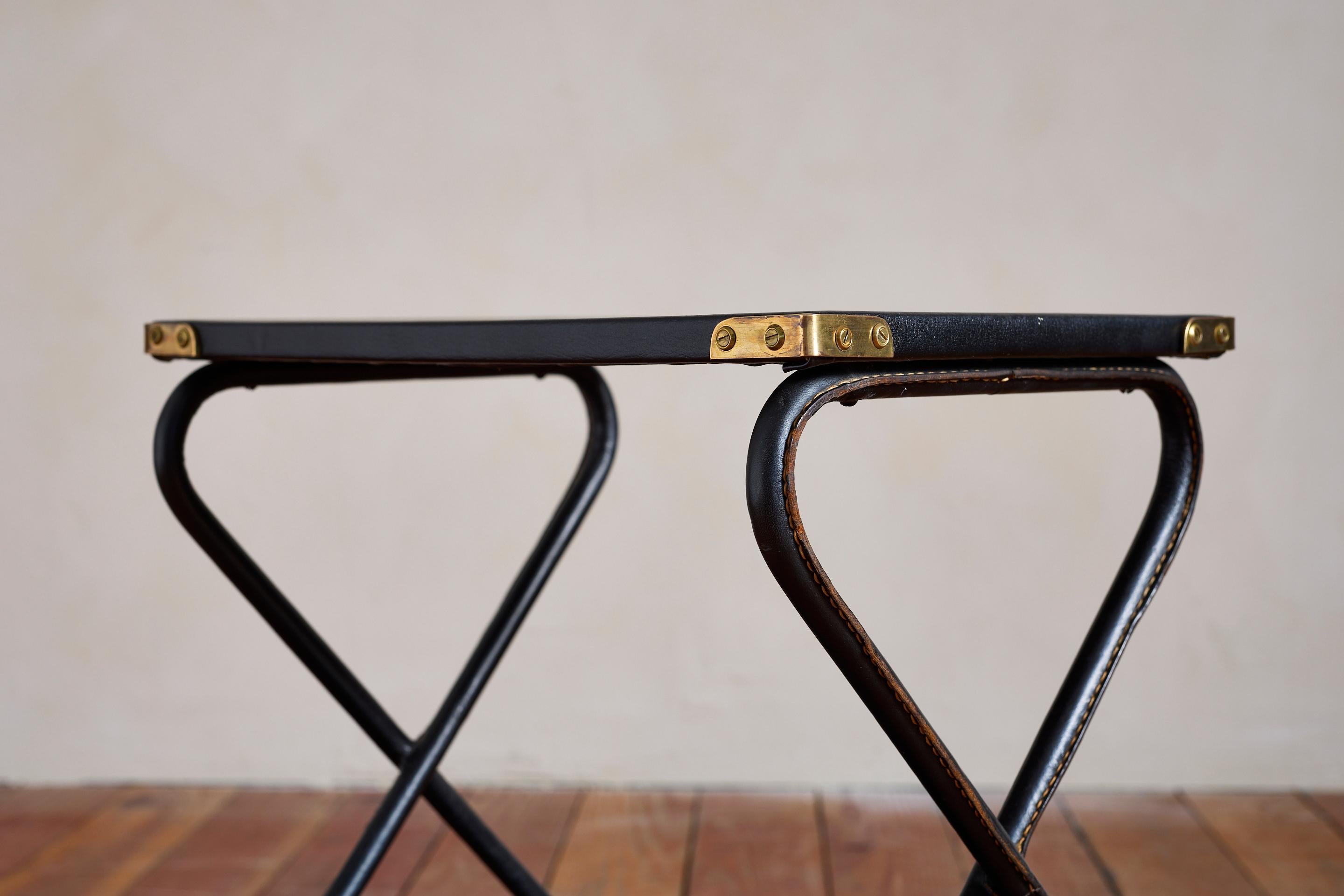French Jacques Adnet Side Table For Sale