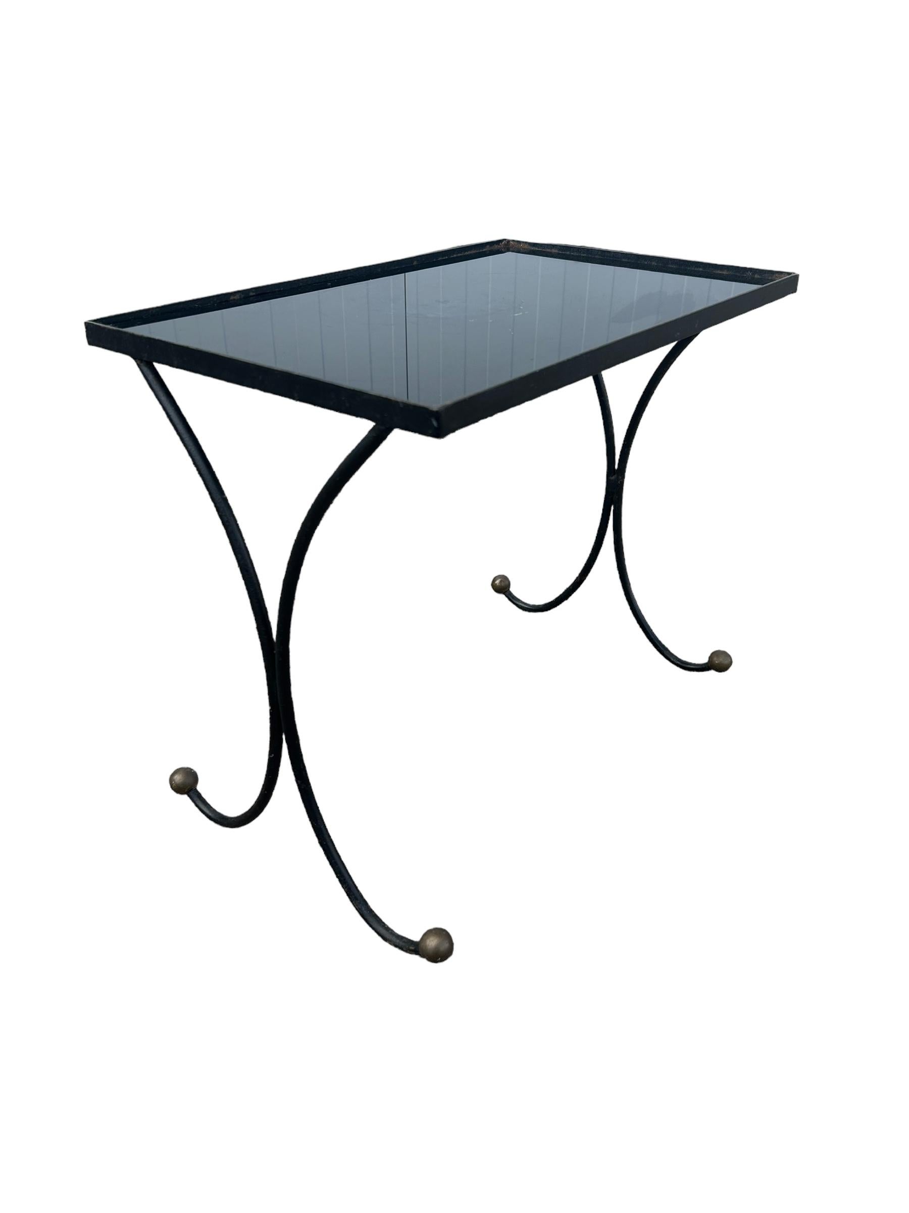Lacquered Jacques Adnet side table  For Sale