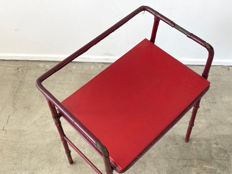 Mid-20th Century Jacques Adnet Side Table For Sale