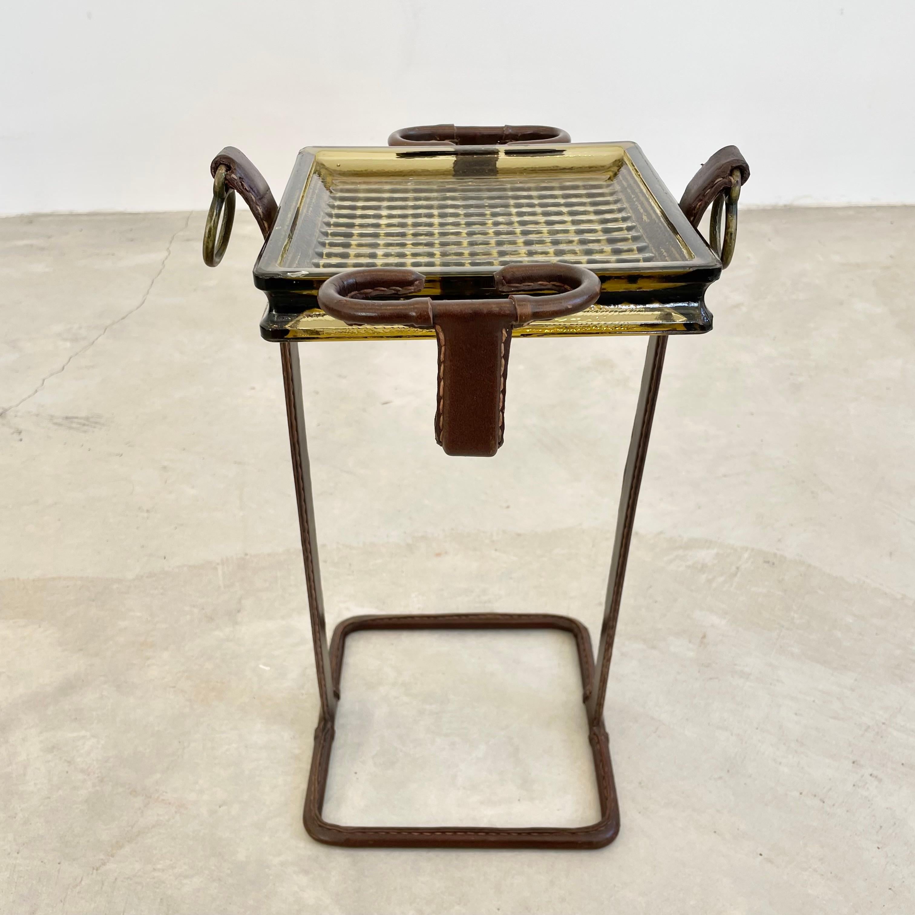 Brass Jacques Adnet Side Table