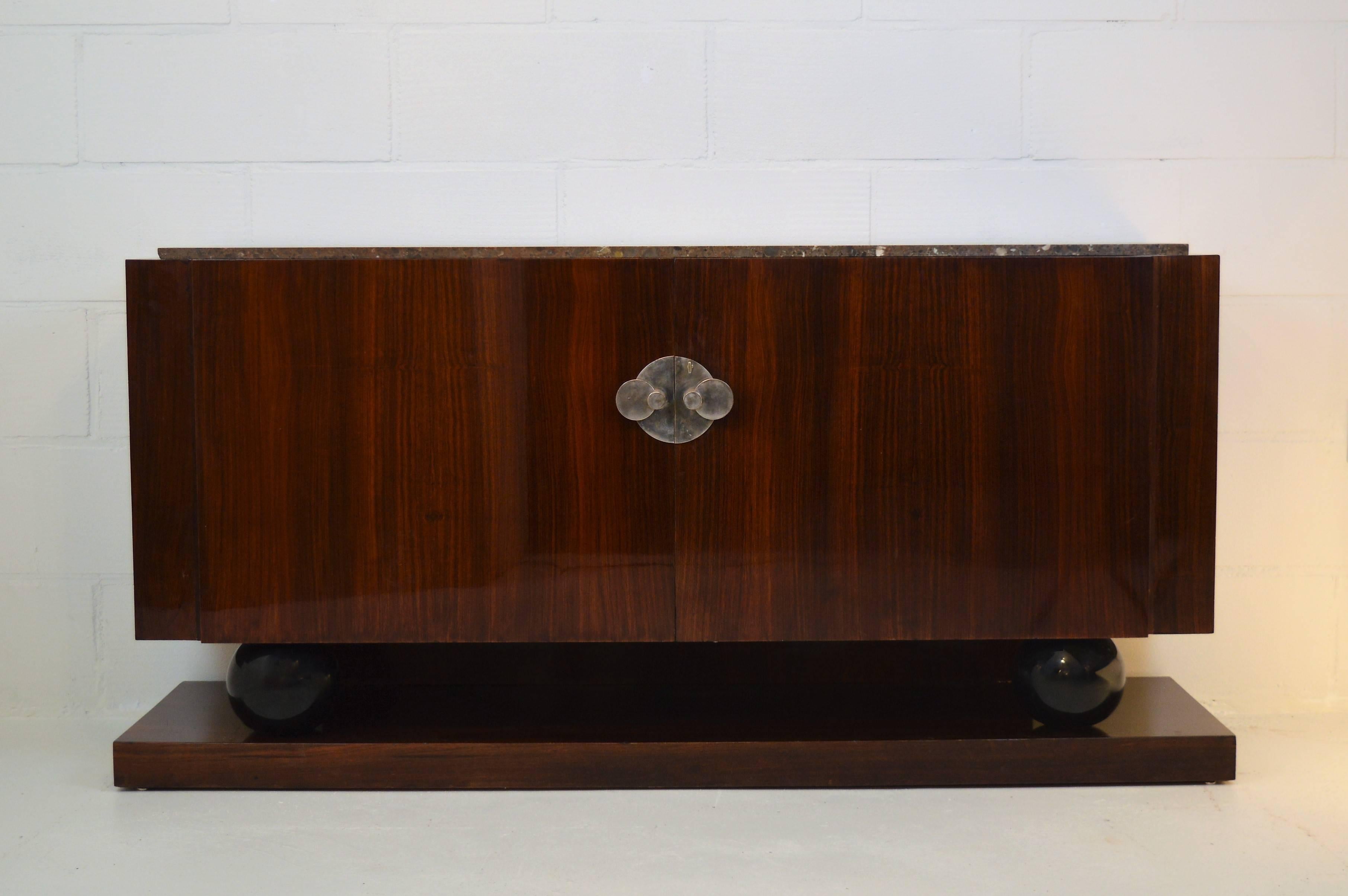French Jacques Adnet Sideboard in Rosewood, 1930