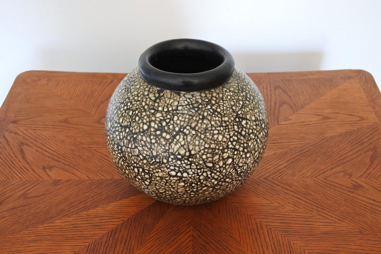 Jacques Signed Ceramic and Eggshell Vase, France, 1930s at 1stDibs