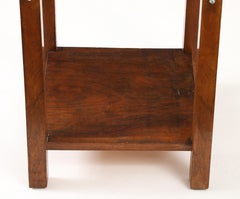 Jacques Adnet Square Occasional Table, Thick Top & Nickel Spacers, France, 1930