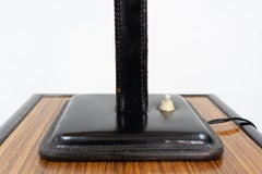 Jacques Adnet Stich Leather Table Lamp