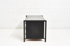 Jacques Adnet Stitched Leather Executive Desk, France, 1940s