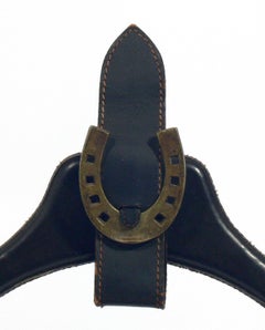 Jacques Adnet Stitched Leather Wine Bottle Holder