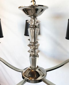 Jacques Adnet Style 5 Arms Chandelier or Flushmount