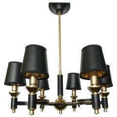 Jacques Adnet Style 6-Light Chandelier