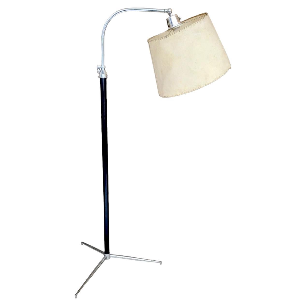 Verstellbarer Jacques Adnet-Stil  Stehlampe, 1950er-Jahre 